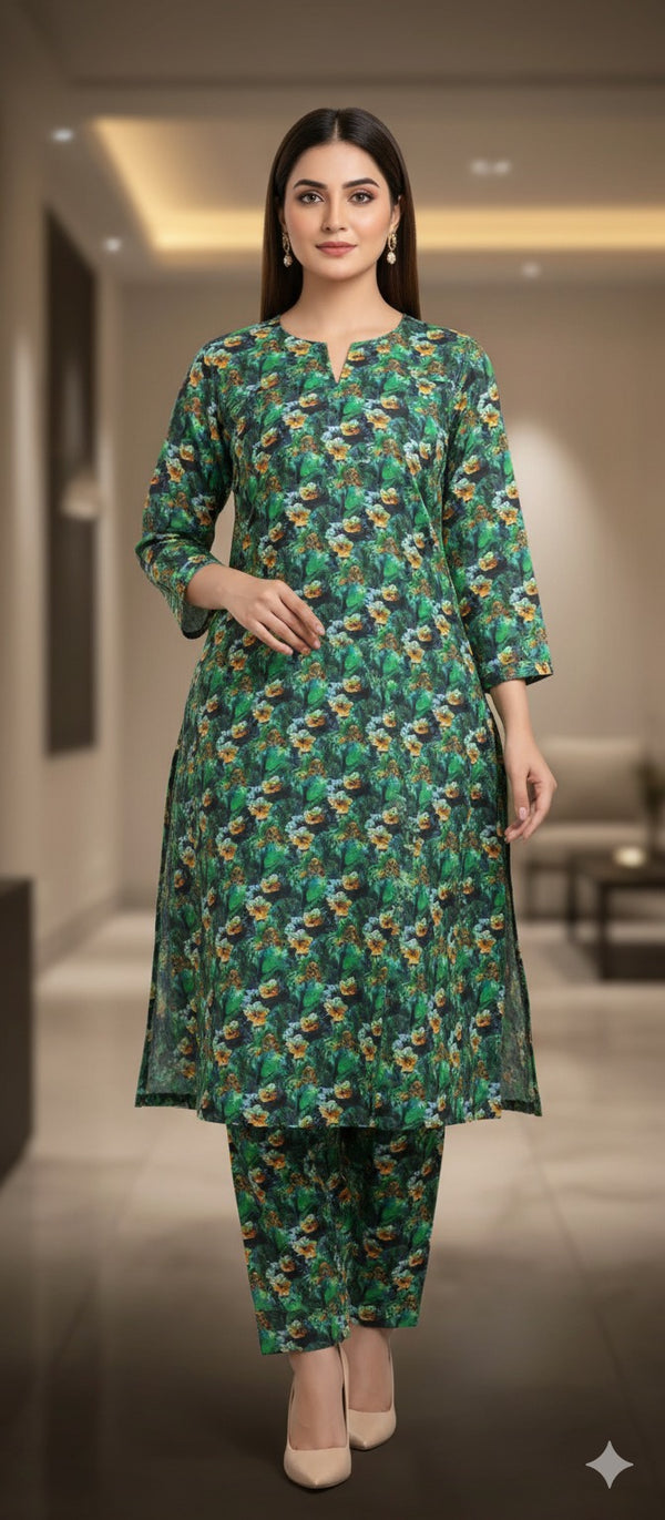 Zari khaddar 2 pc