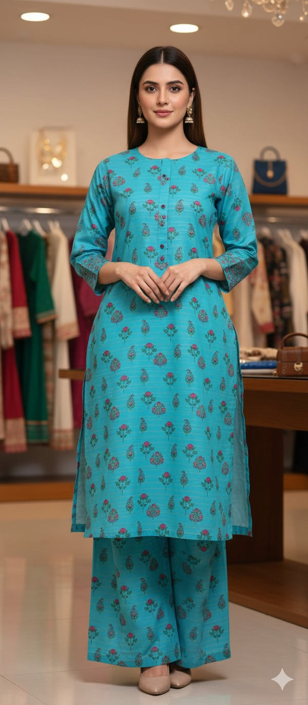Zari khaddar 2 pc